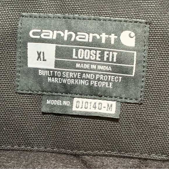 THS Carhartt Quilted-Flannel-Lined Duck Loose Fit Jacket | Size XL | Black - Picture 6 of 9